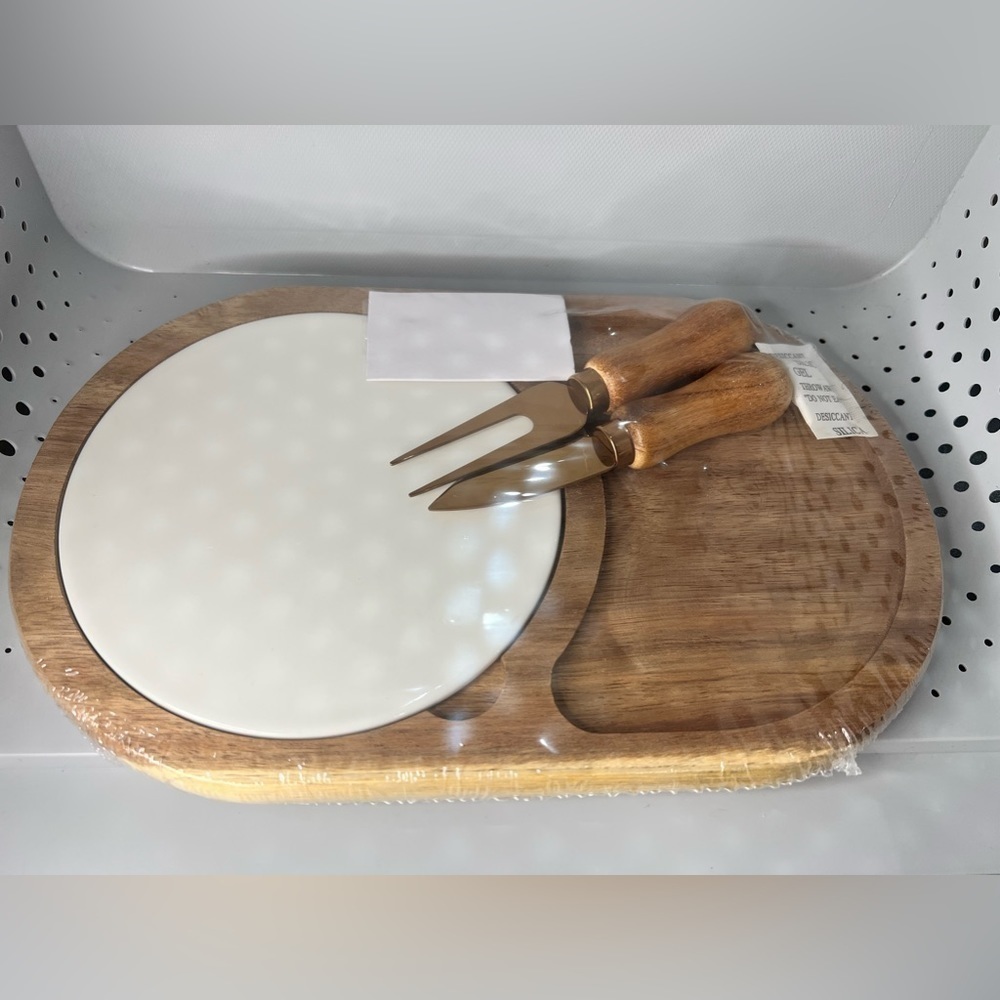 Twine Living Co Gourmet Wood & Ceramic Cheese Board Gift Set - Picture 6 of 12